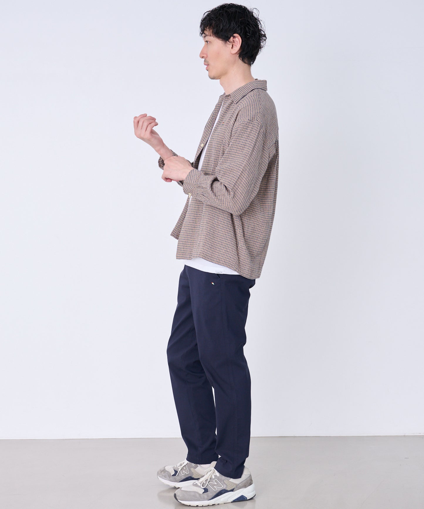 シェア パナマチェック 長袖シャツ + 半袖Tシャツ セット