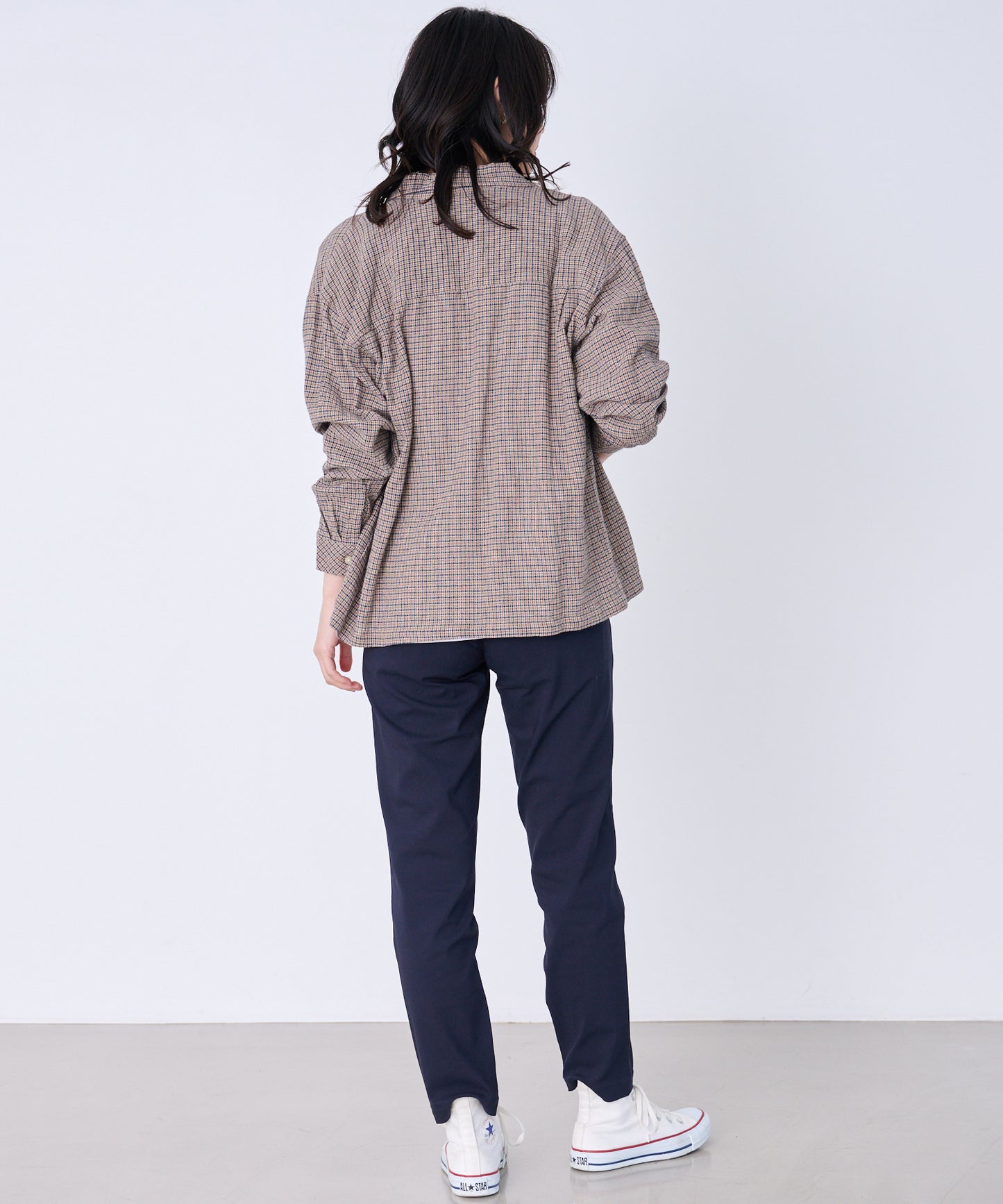 シェア パナマチェック 長袖シャツ + 半袖Tシャツ セット