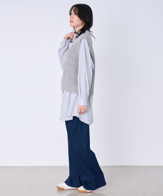 Arnold Palmer ニットベスト + シャツチュニック レイヤードセット