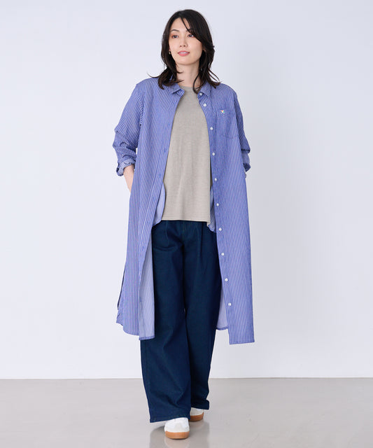 Arnold Palmer  イージーケア ストライプ シャツワンピース