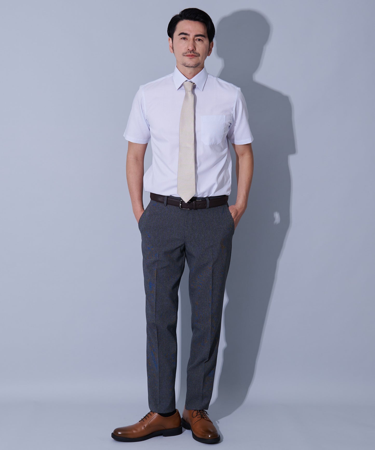 シルク小紋柄イエローネクタイ