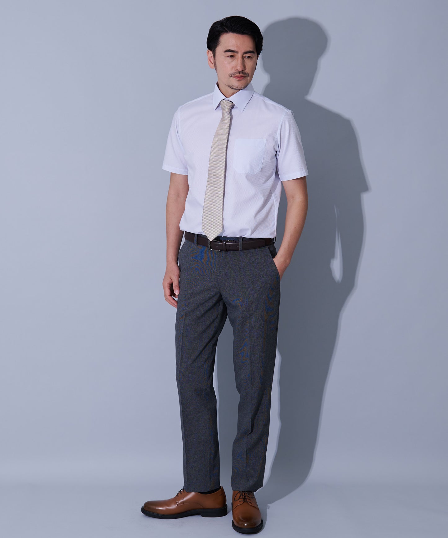 シルク小紋柄イエローネクタイ