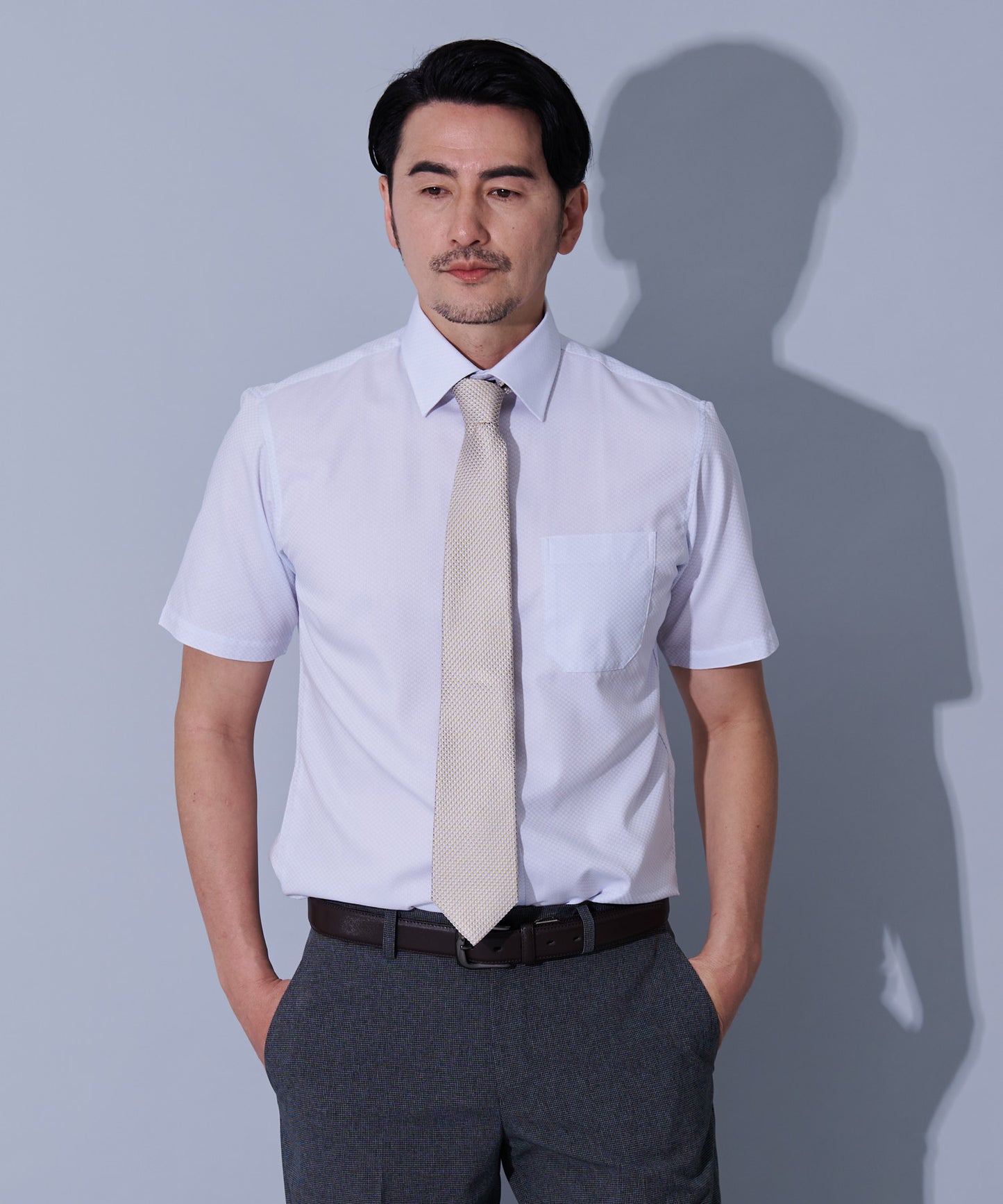 シルク小紋柄イエローネクタイ