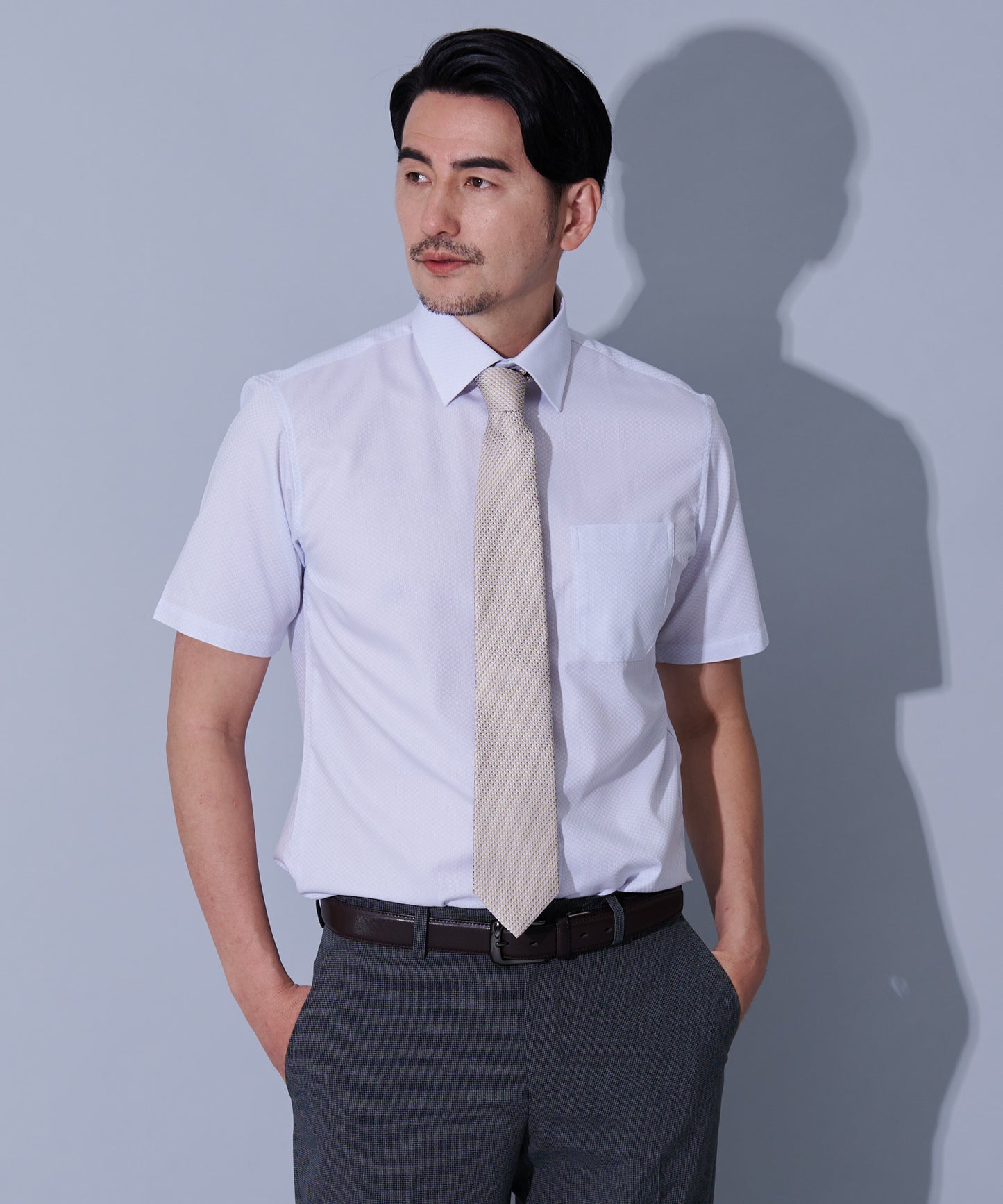 シルク小紋柄イエローネクタイ