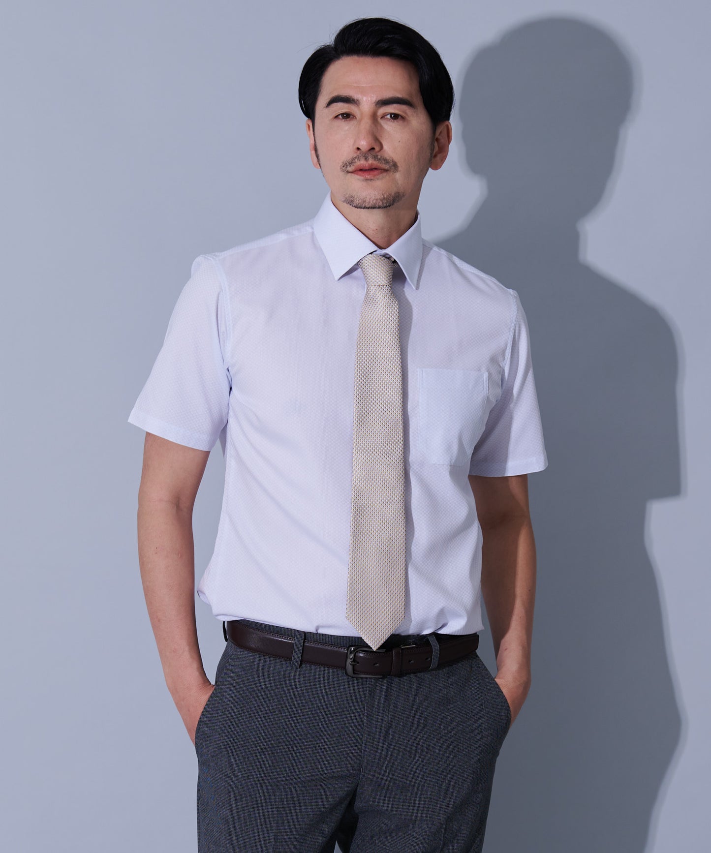 シルク小紋柄イエローネクタイ