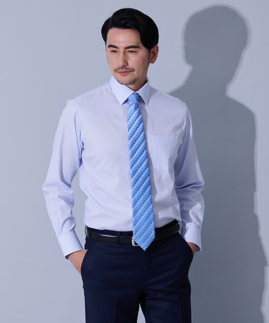 HIROKO KOSHINO  シルクストライプ&ドットブルーネクタイ