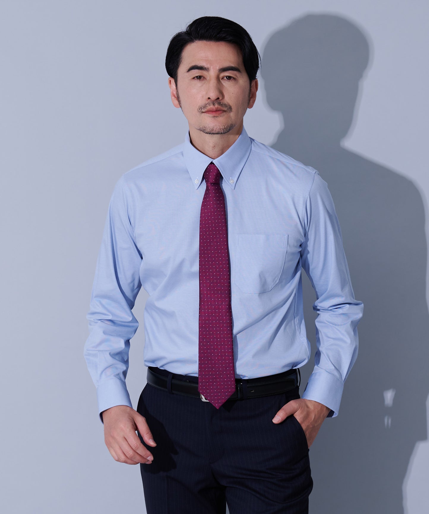 シルク地柄ドットバーガンディネクタイ