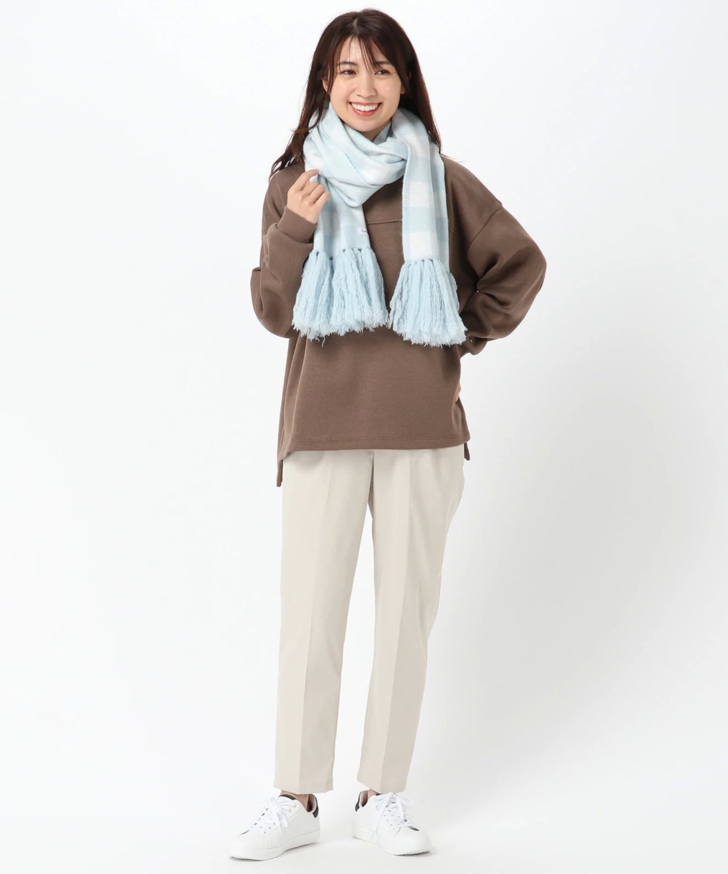 【残り1点】チェックJQニットマフラー