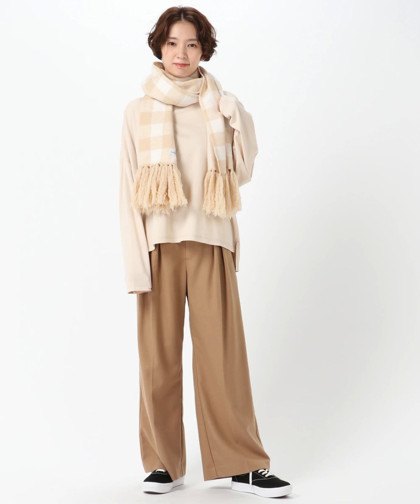 【残り1点】チェックJQニットマフラー