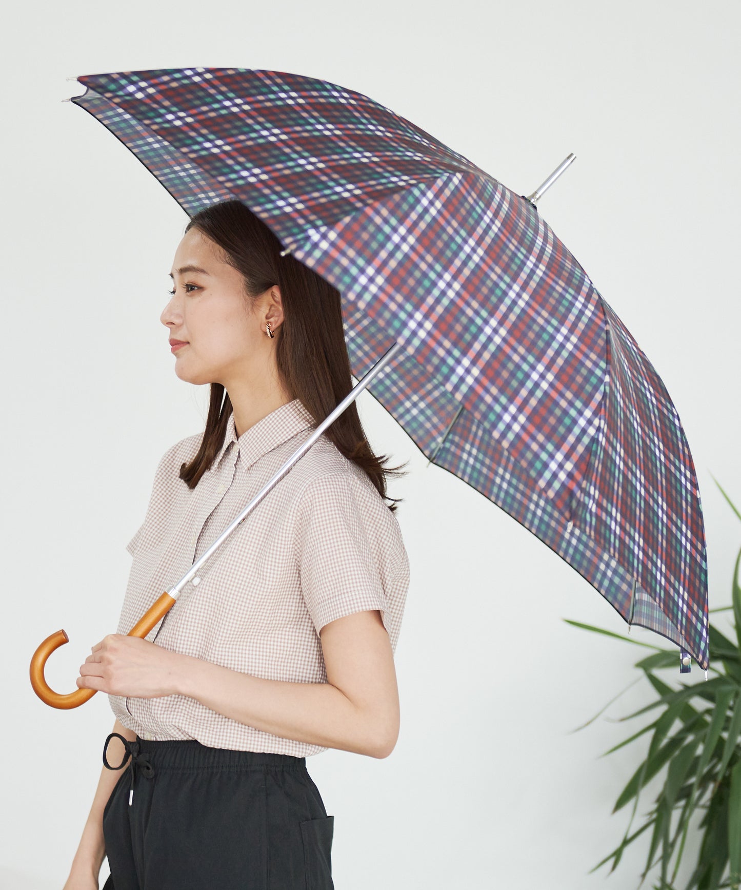 パーマーチェック晴雨兼用シェア長傘 ※ラッピング対応不可