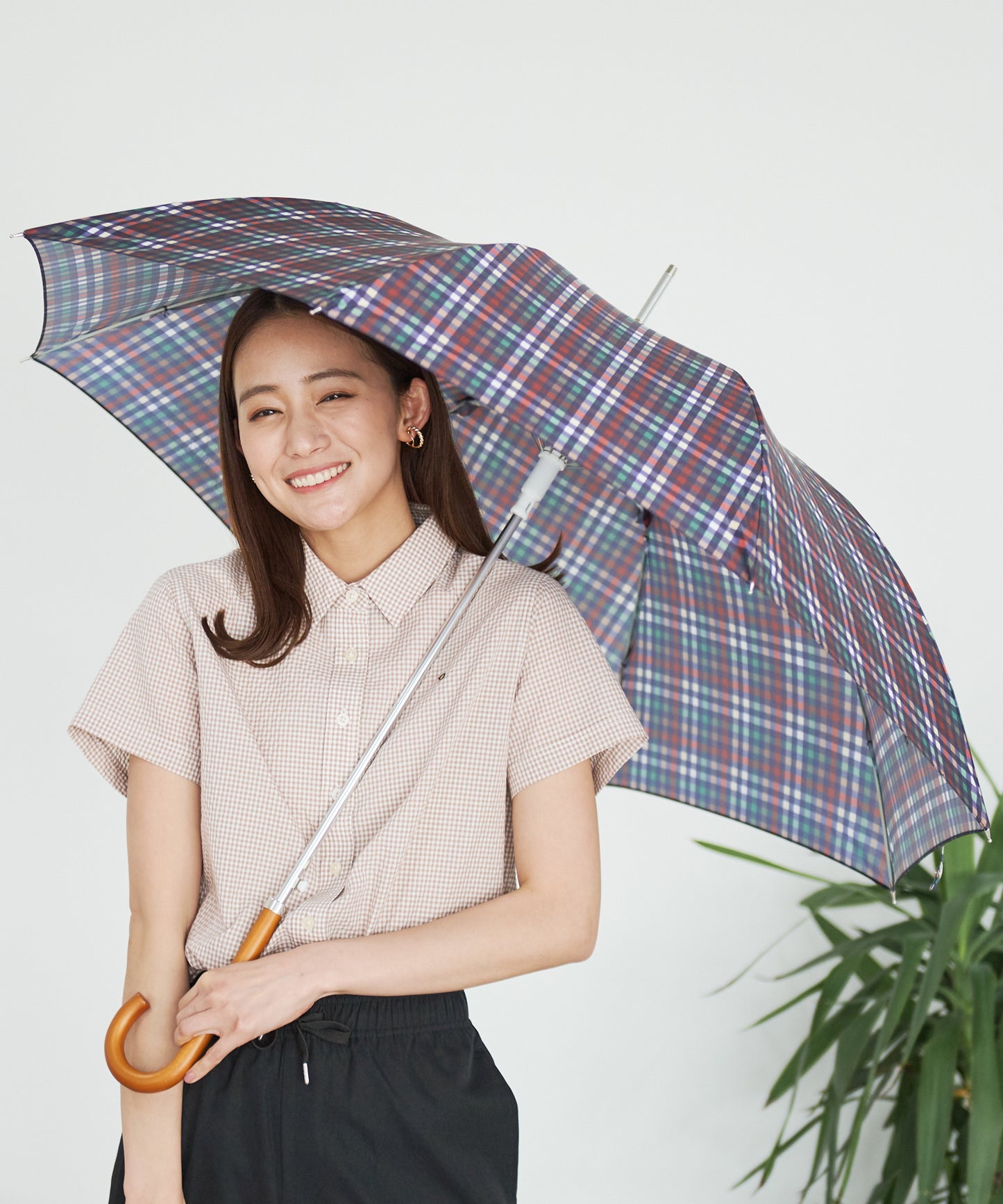 パーマーチェック晴雨兼用シェア長傘 ※ラッピング対応不可