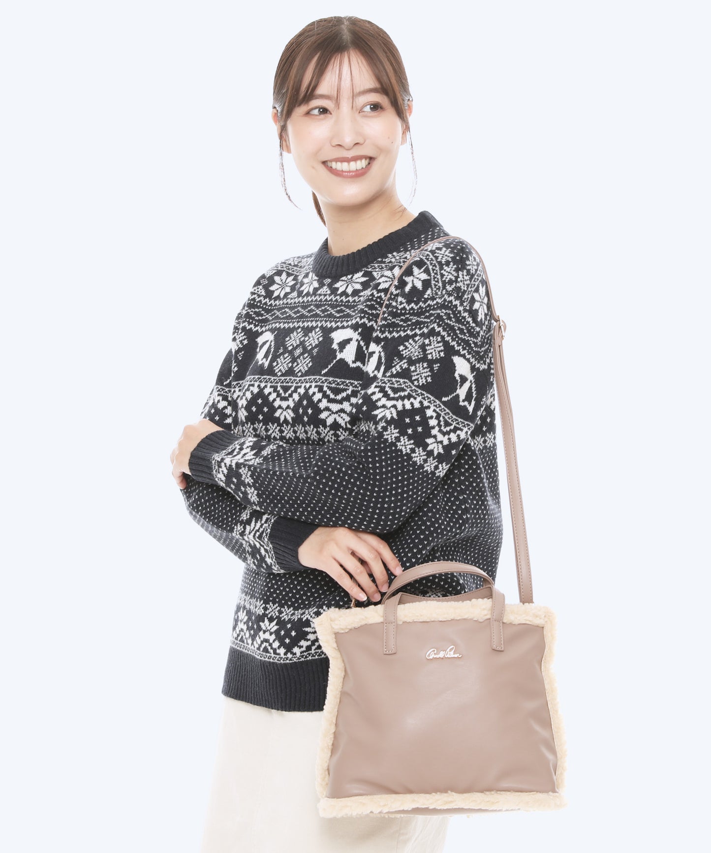 【残り2点】フェイクムートン リバーシブルトート