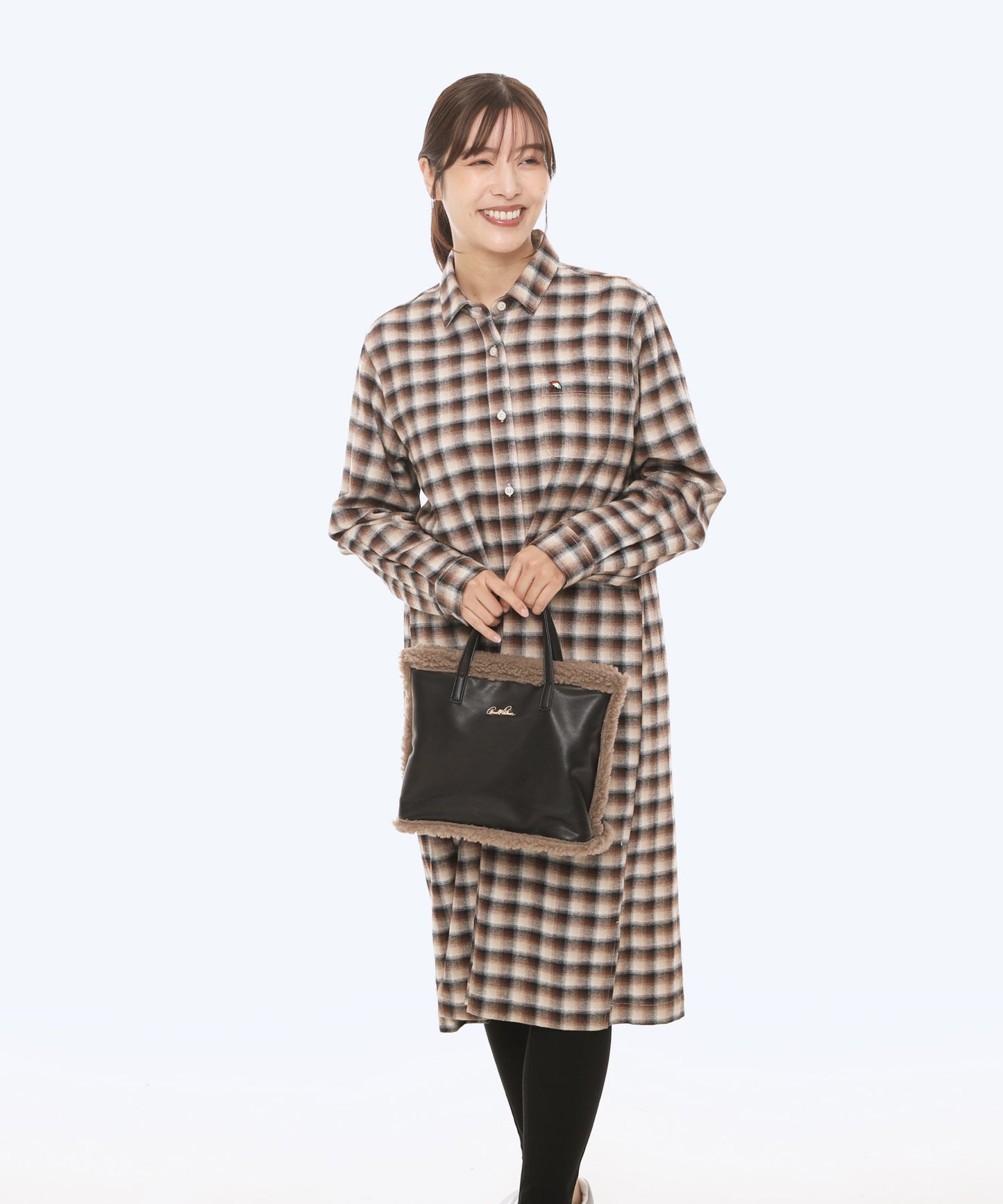 【残り2点】フェイクムートン リバーシブルトート