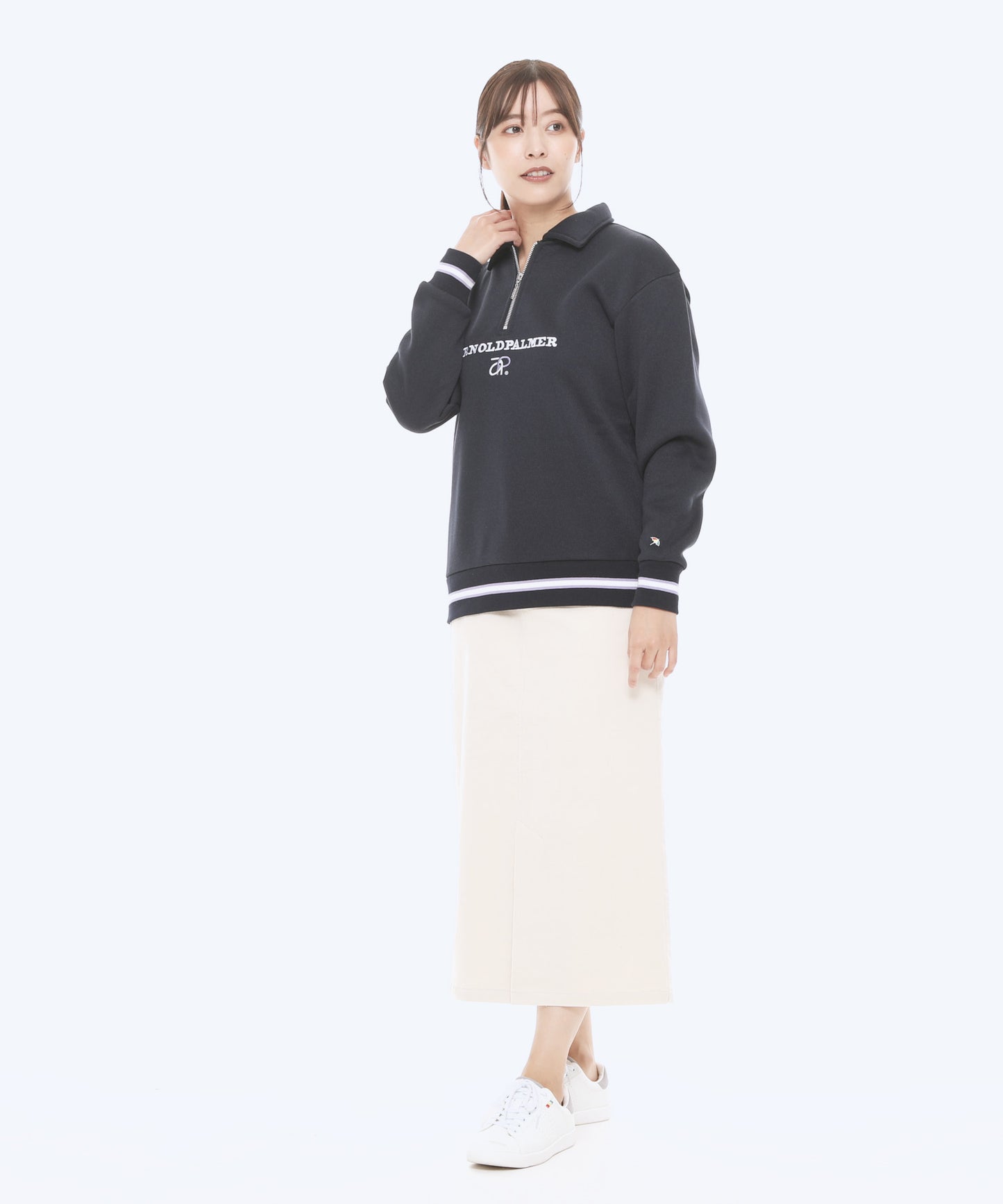 バルキー裏起毛シェア衿付きプルオーバー