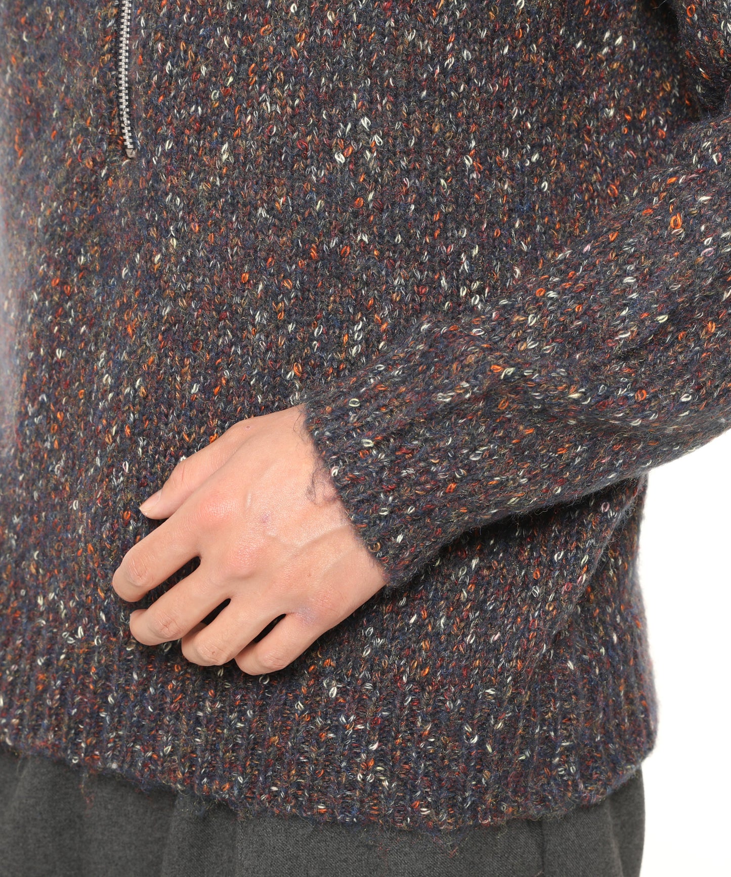 【残り2点】カラーメランジ ハーフジッププルオーバーニット