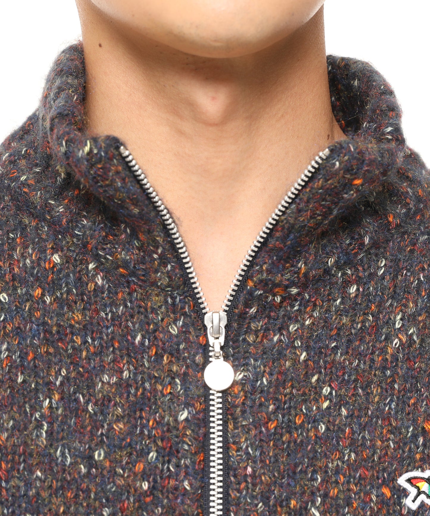 【残り2点】カラーメランジ ハーフジッププルオーバーニット