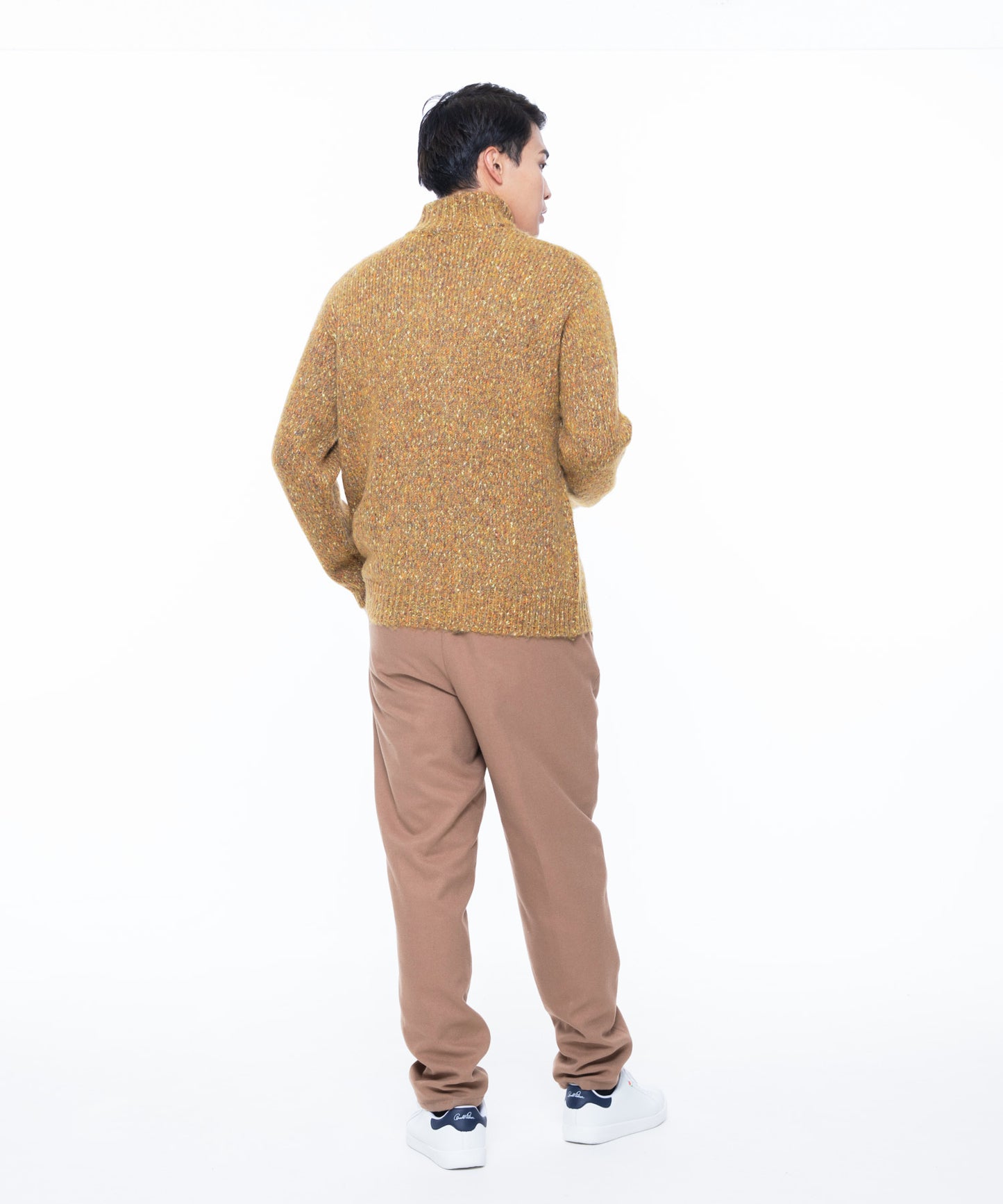 【残り2点】カラーメランジ ハーフジッププルオーバーニット