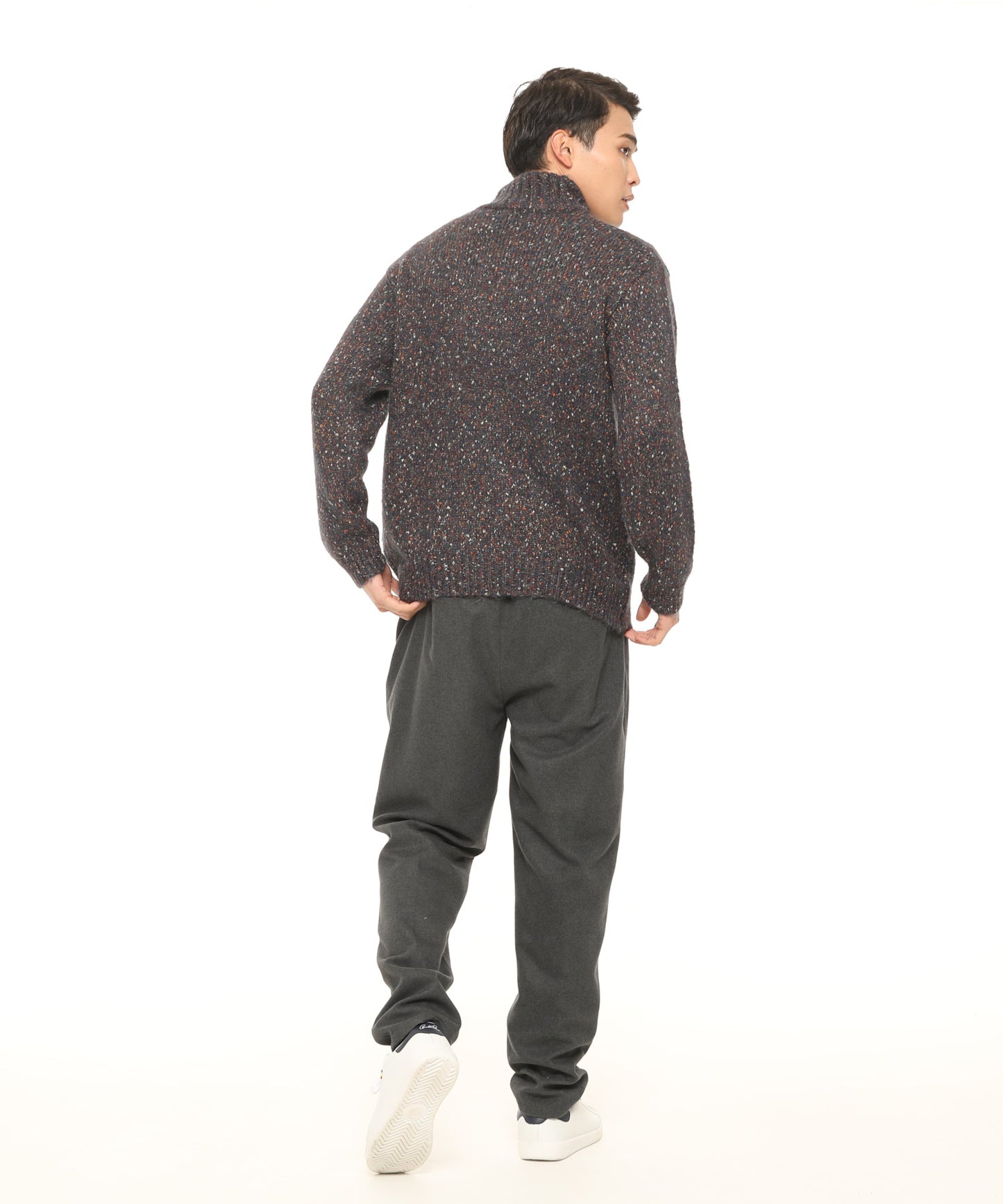 【残り2点】カラーメランジ ハーフジッププルオーバーニット