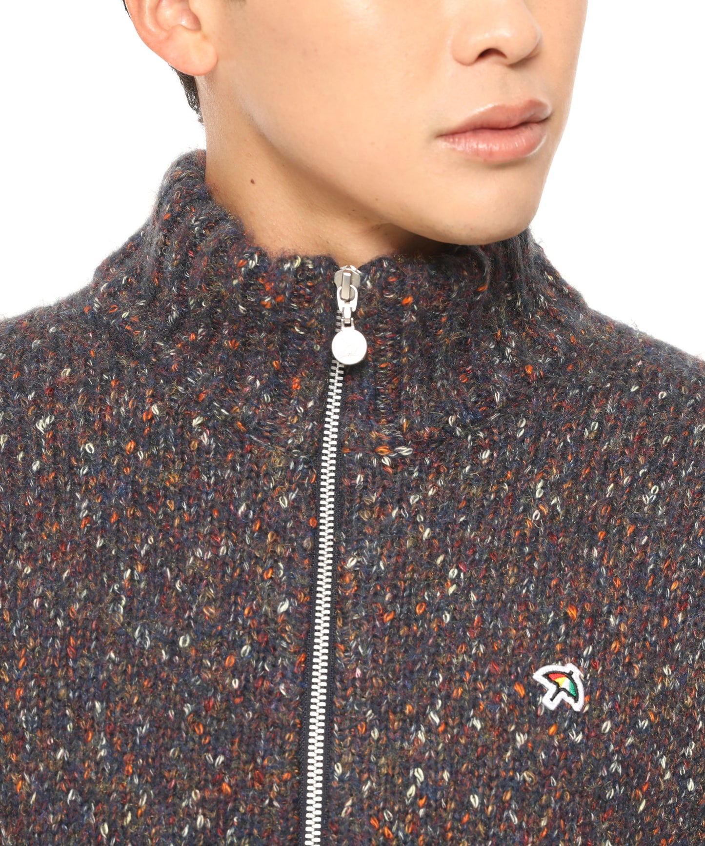 【残り2点】カラーメランジ ハーフジッププルオーバーニット