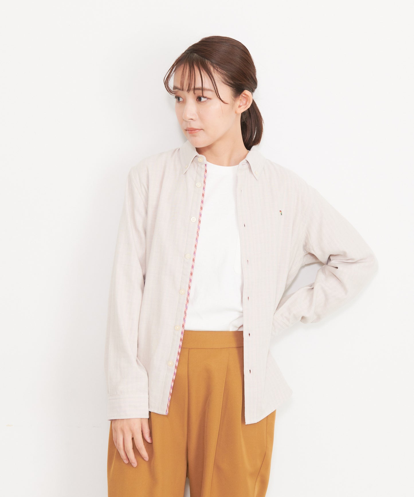 ダブルガーゼ長袖シェアシャツ