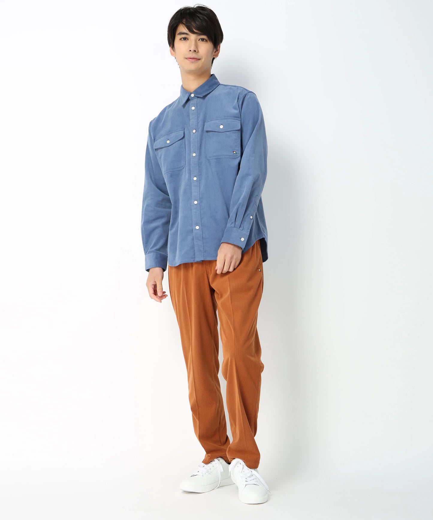 コーデュロイ長袖シェアシャツ