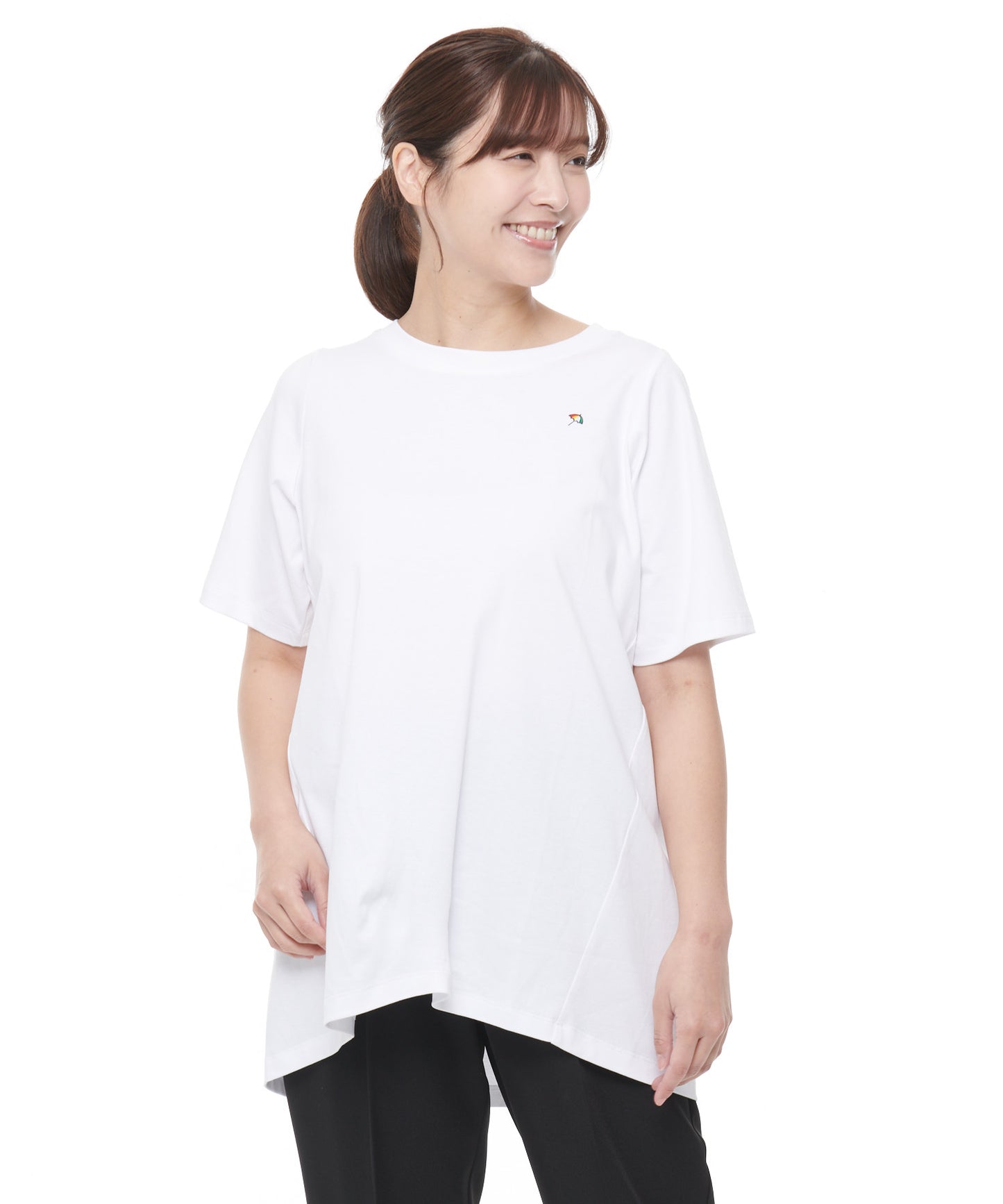 コットン天竺チュニックTシャツ