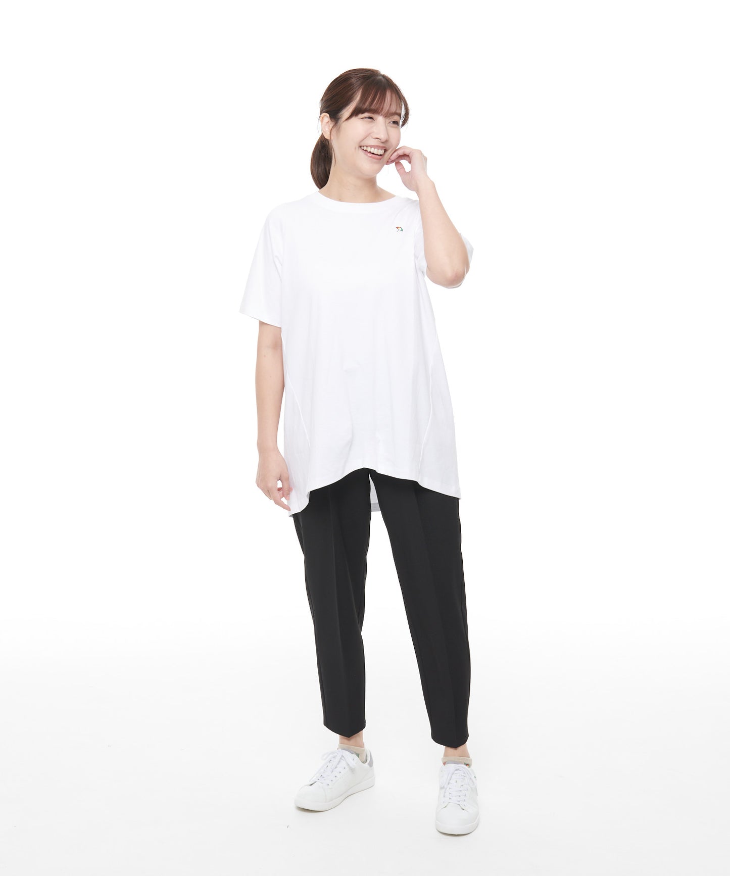 コットン天竺チュニックTシャツ