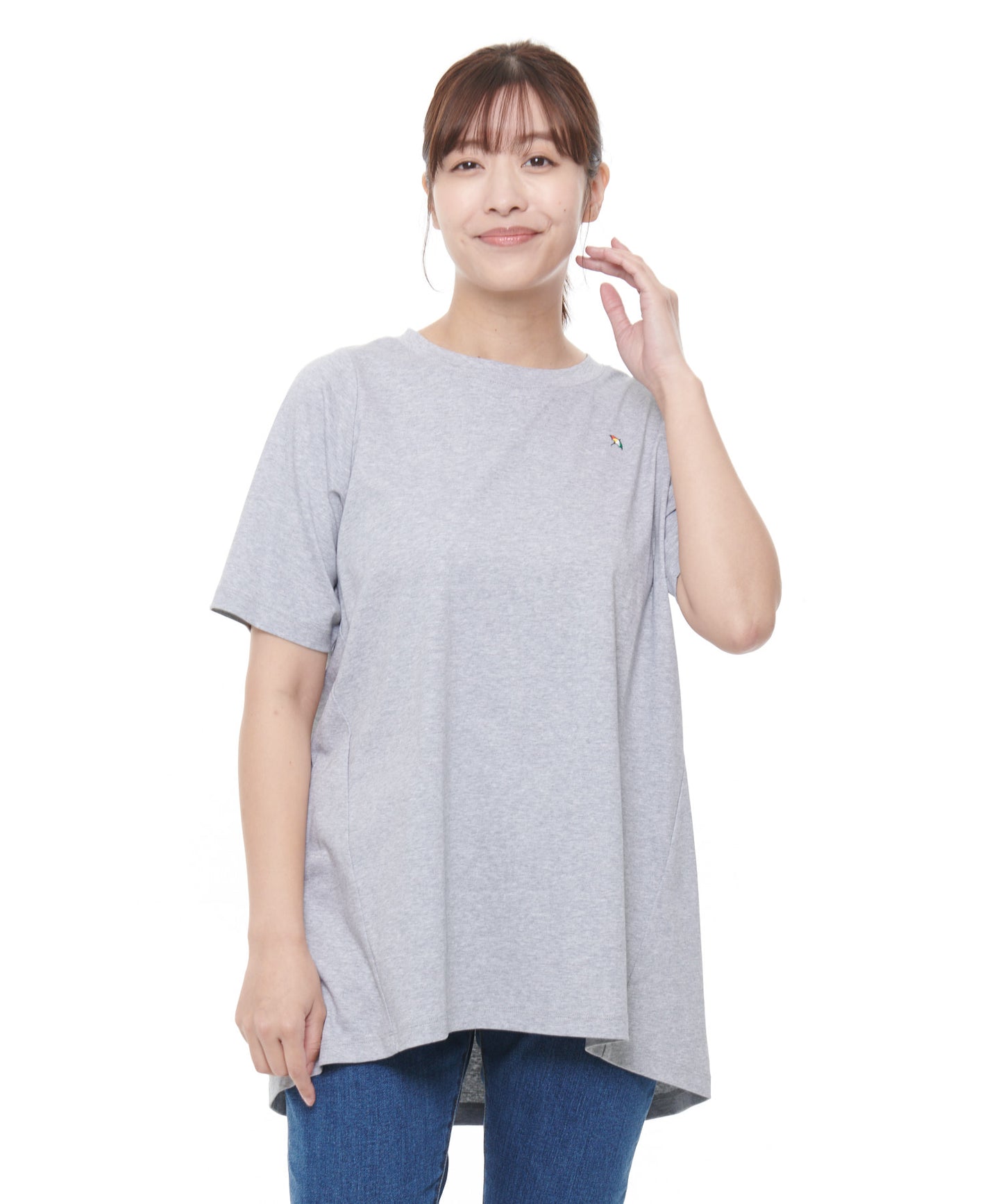 コットン天竺チュニックTシャツ
