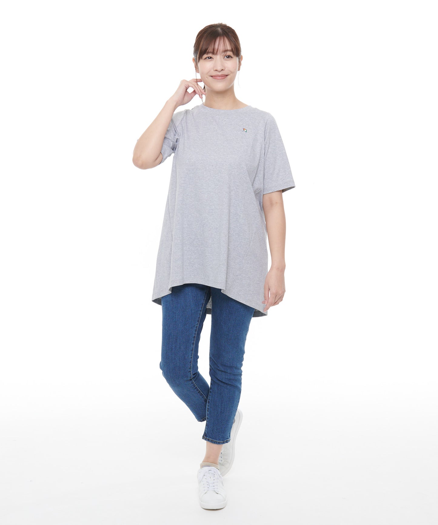コットン天竺チュニックTシャツ