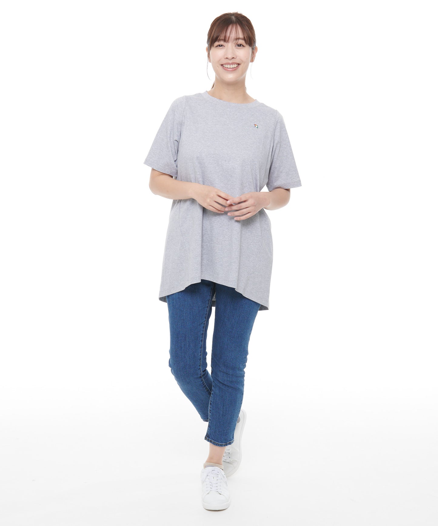 コットン天竺チュニックTシャツ