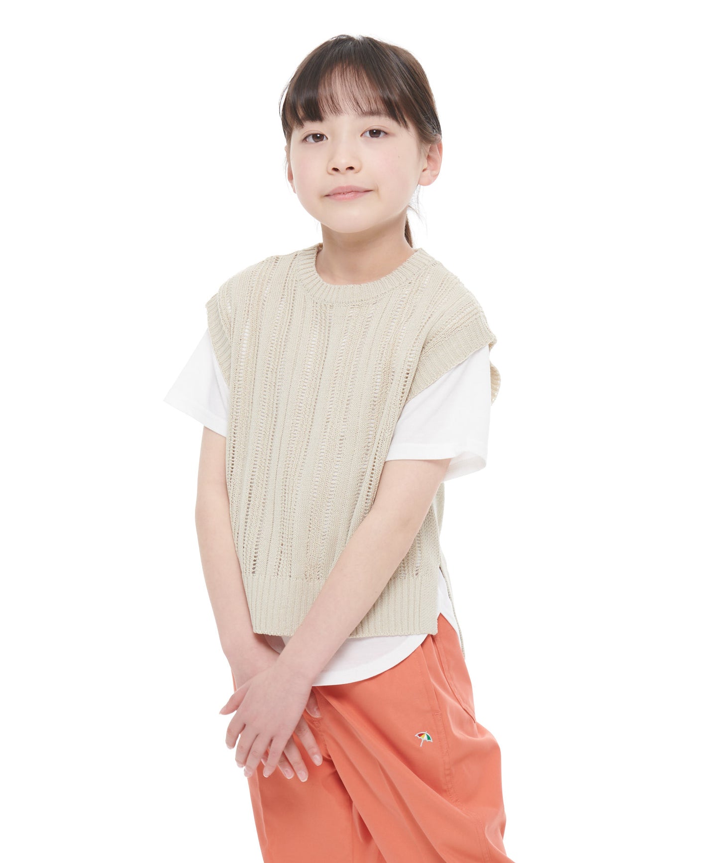 【残り3点】ニットベスト×ラウンドテールTシャツセット【キッズ】