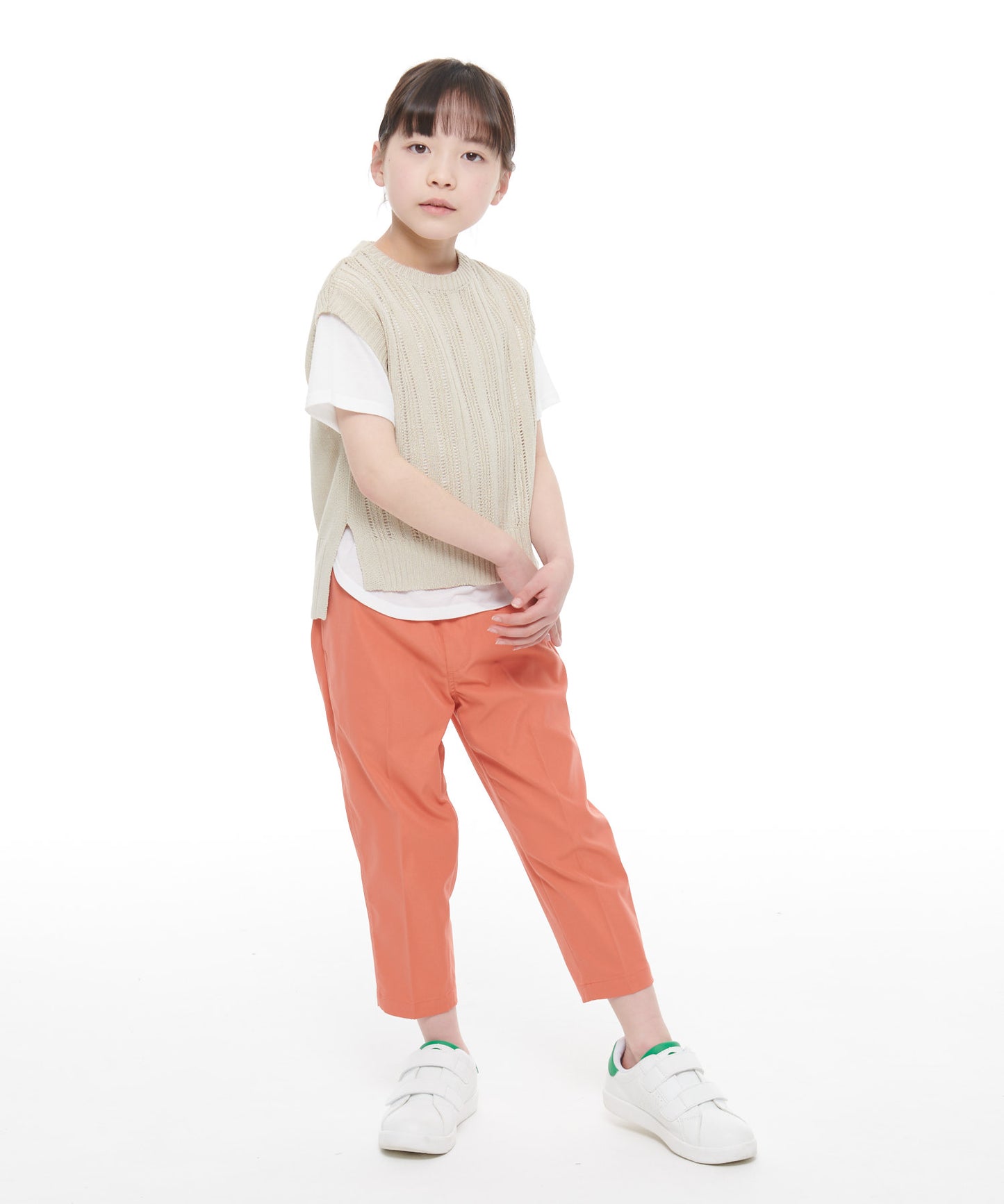 ニットベスト×ラウンドテールTシャツセット【キッズ】
