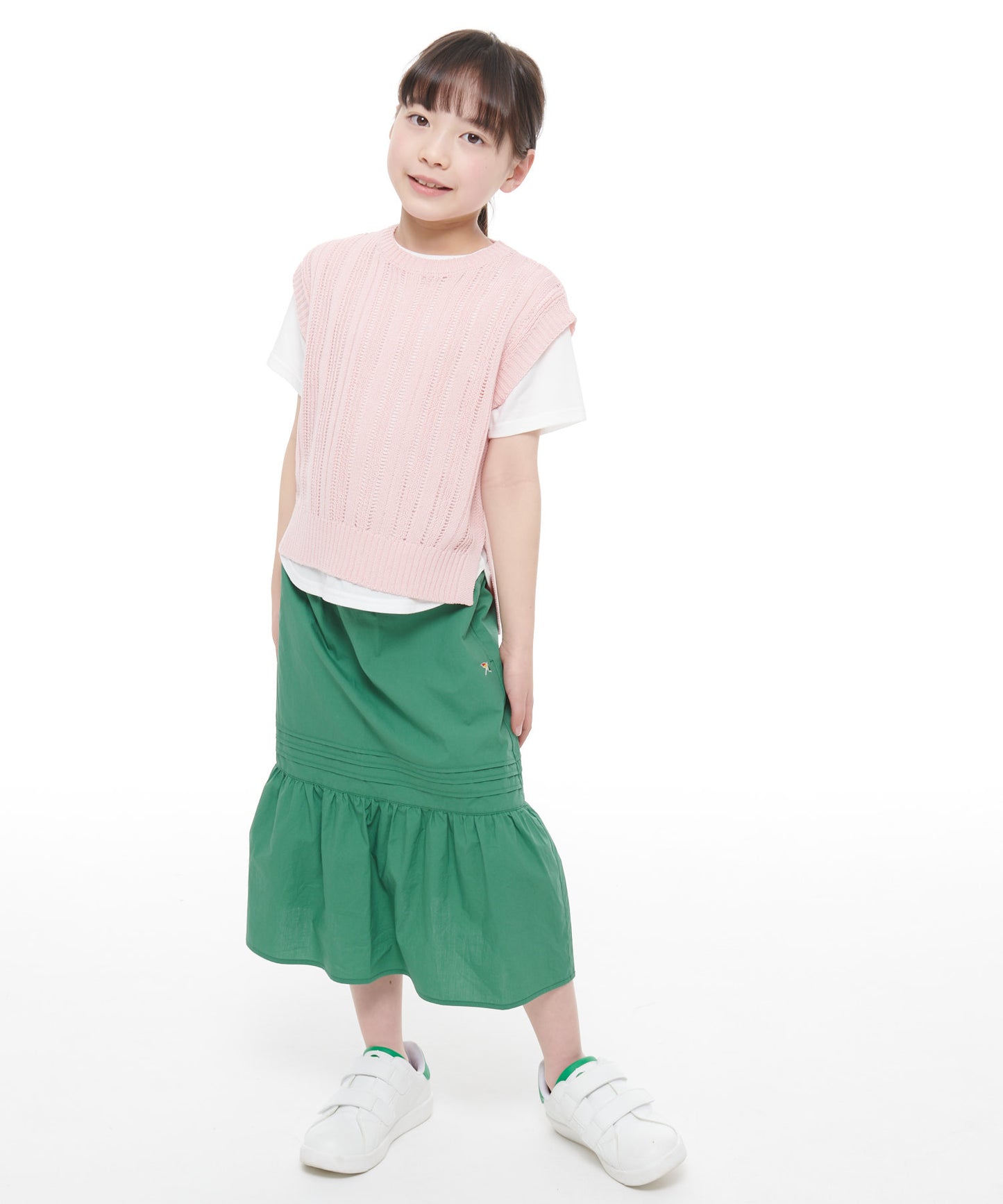ニットベスト×ラウンドテールTシャツセット【キッズ】