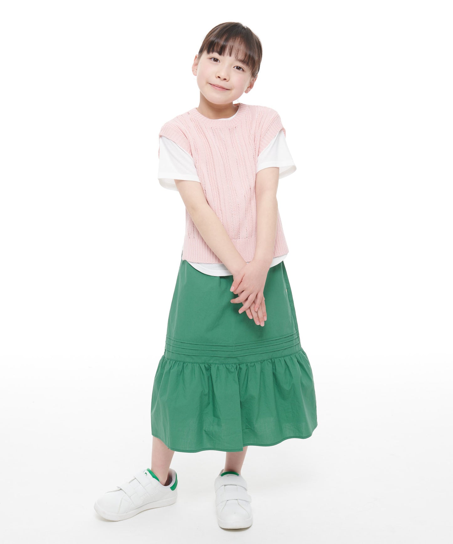 ニットベスト×ラウンドテールTシャツセット【キッズ】