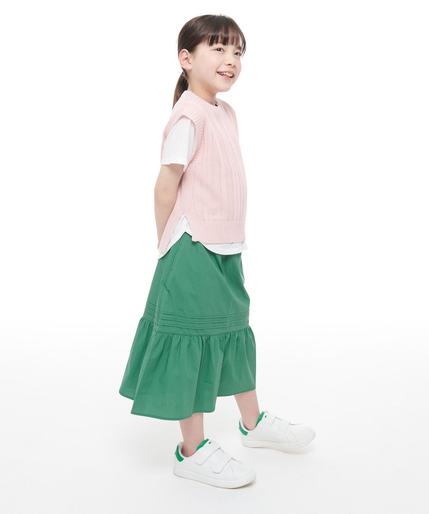 ニットベスト×ラウンドテールTシャツセット【キッズ】