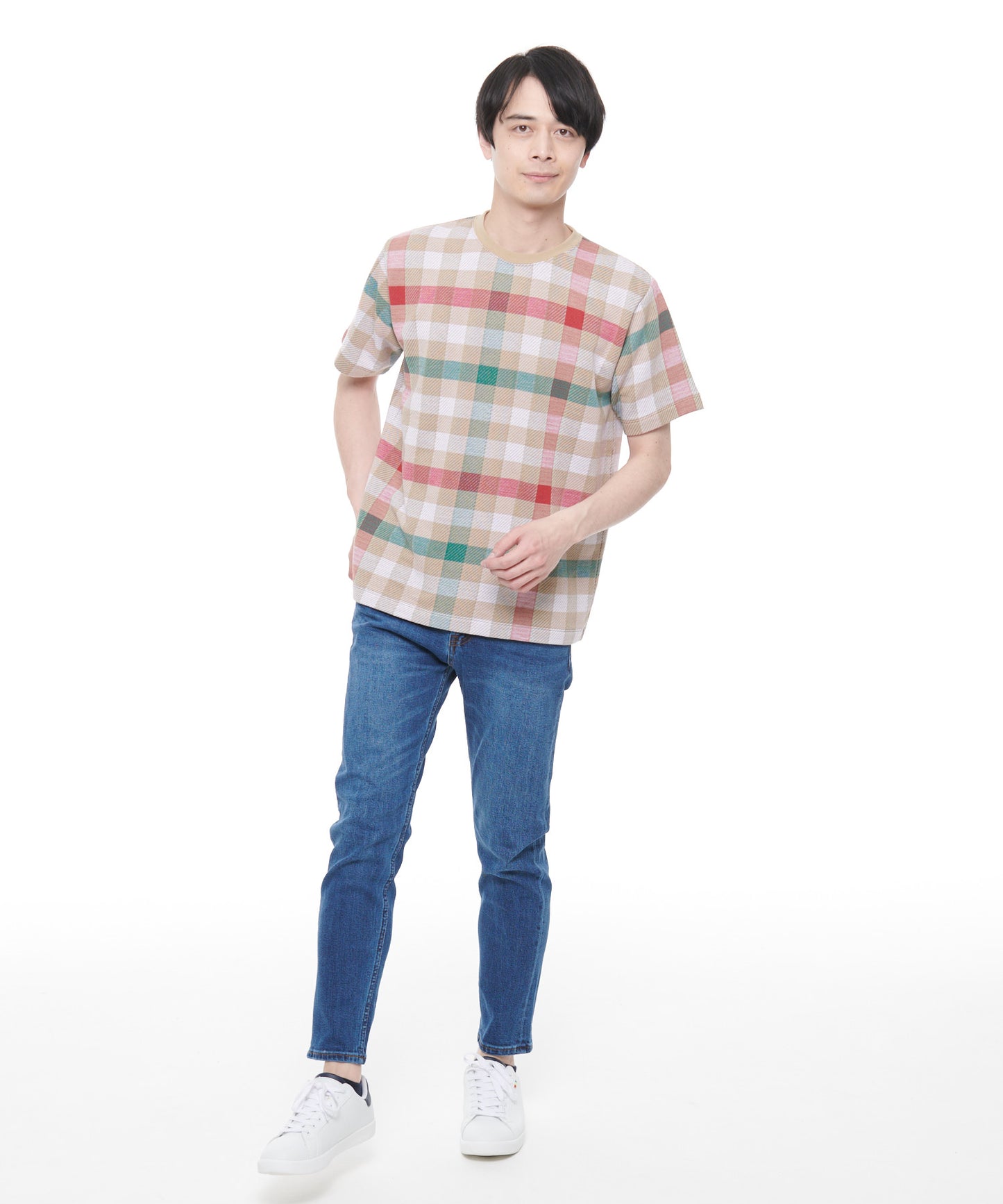 テーパードストレッチデニムパンツ for men's