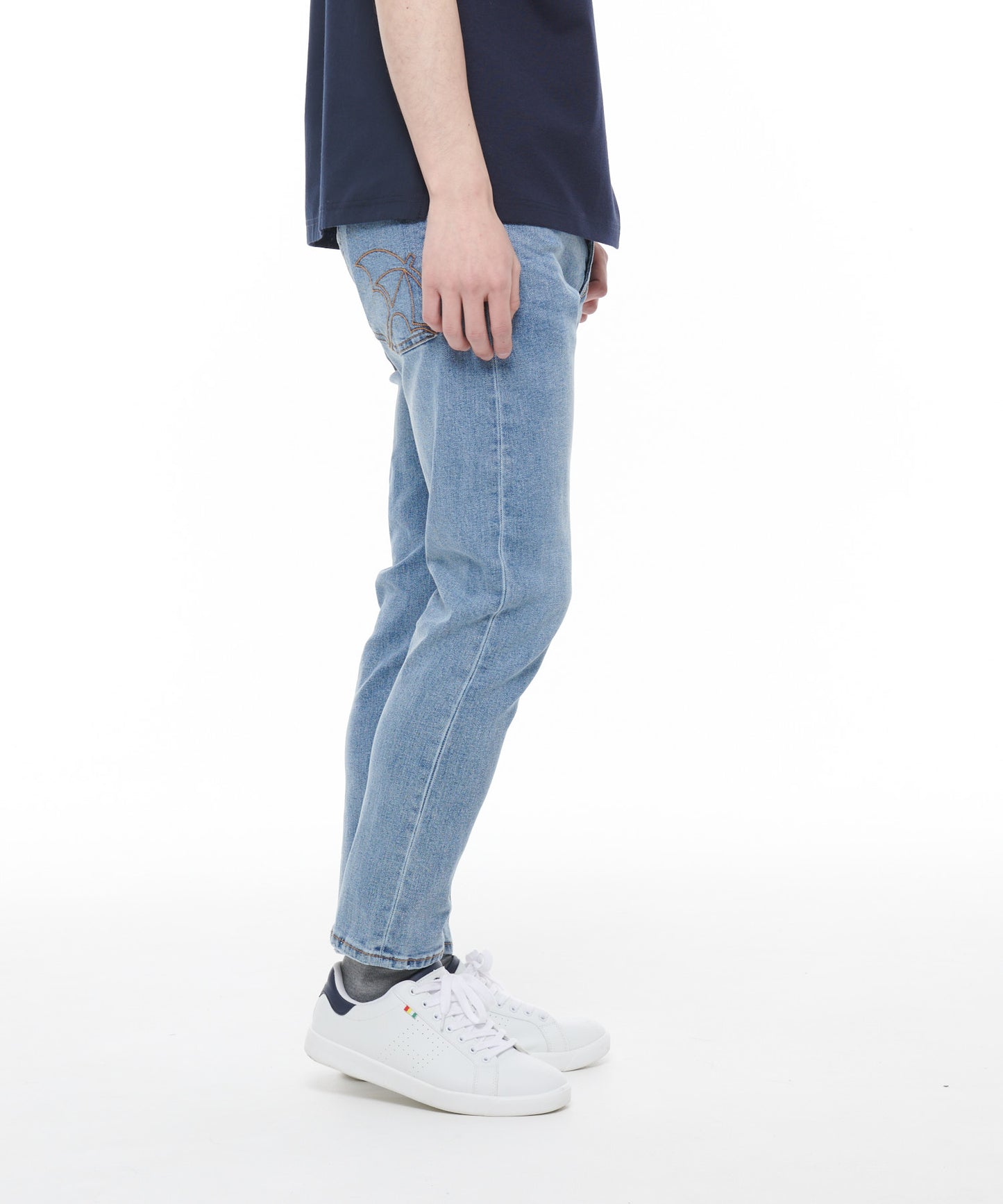 テーパードストレッチデニムパンツ for men's