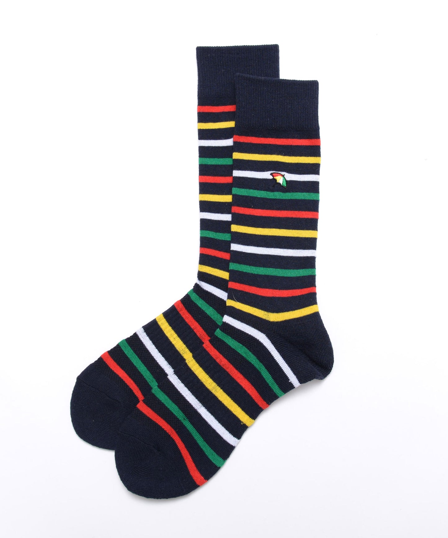 マルチボーダー クルーソックス for men's