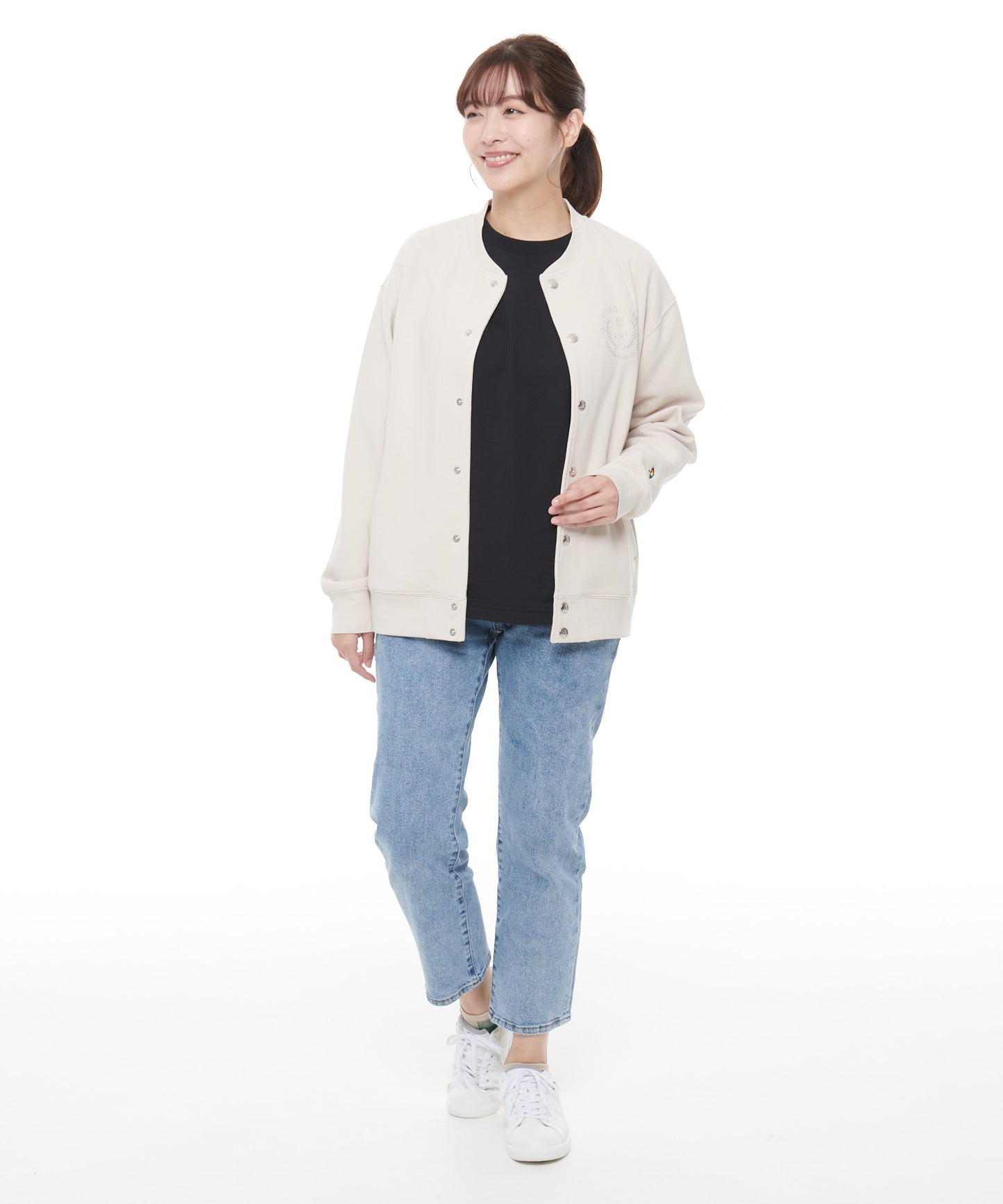 【残り2点】エンブレムモチーフ スポンジングシェアブルゾン