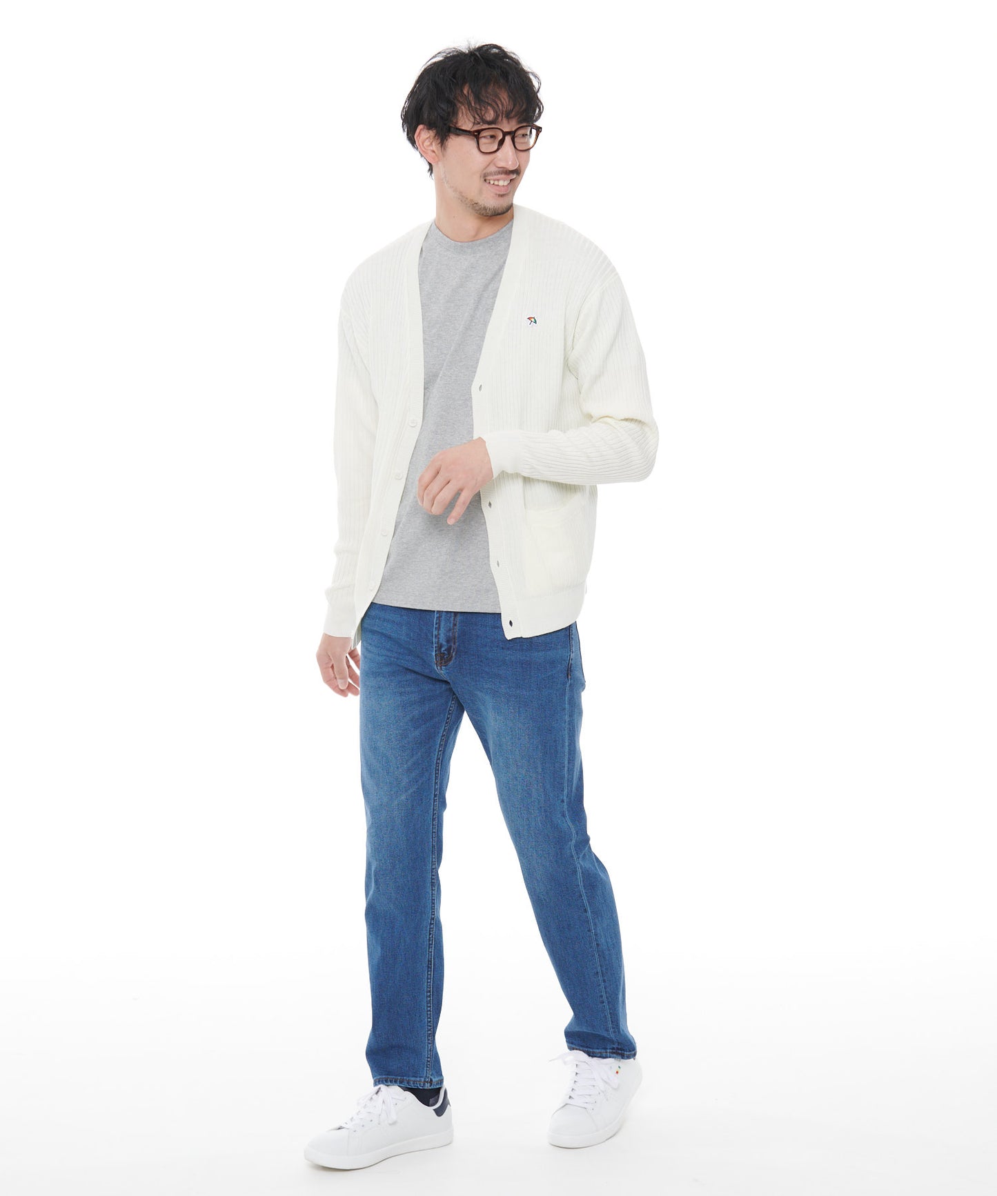 リブニットシェアカーディガン