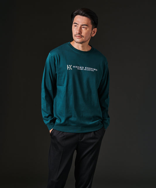 HIROKO KOSHINO  スムースロゴ刺繍トレーナー