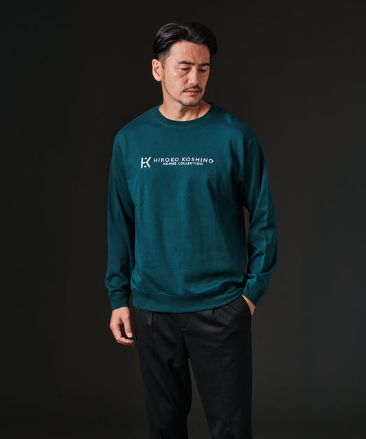 HIROKO KOSHINO スムースロゴ刺繍トレーナー