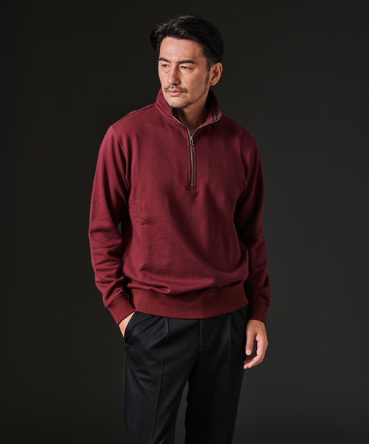 HIROKO KOSHINO USAコットンハーフZIPトレーナー