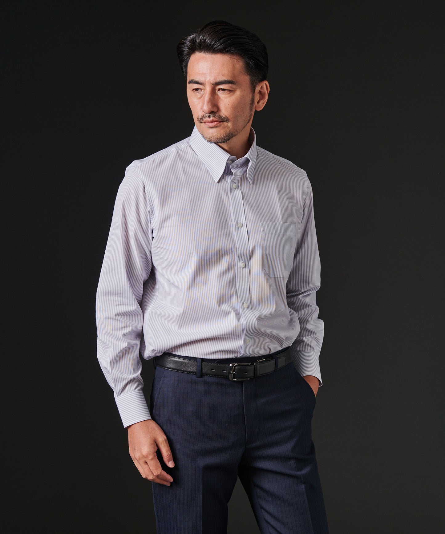 TC形態安定ロンストスナップボタンシャツ