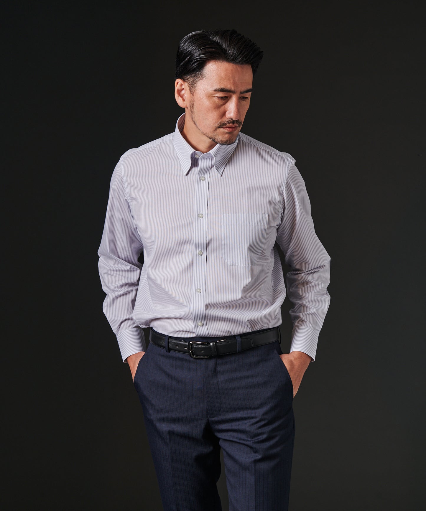 TC形態安定ロンストスナップボタンシャツ