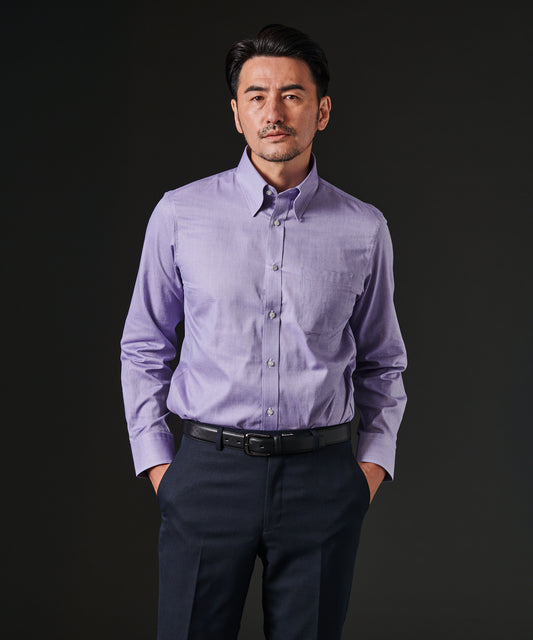 HIROKO KOSHINO 綿100%ドビー隠しBDシャツ