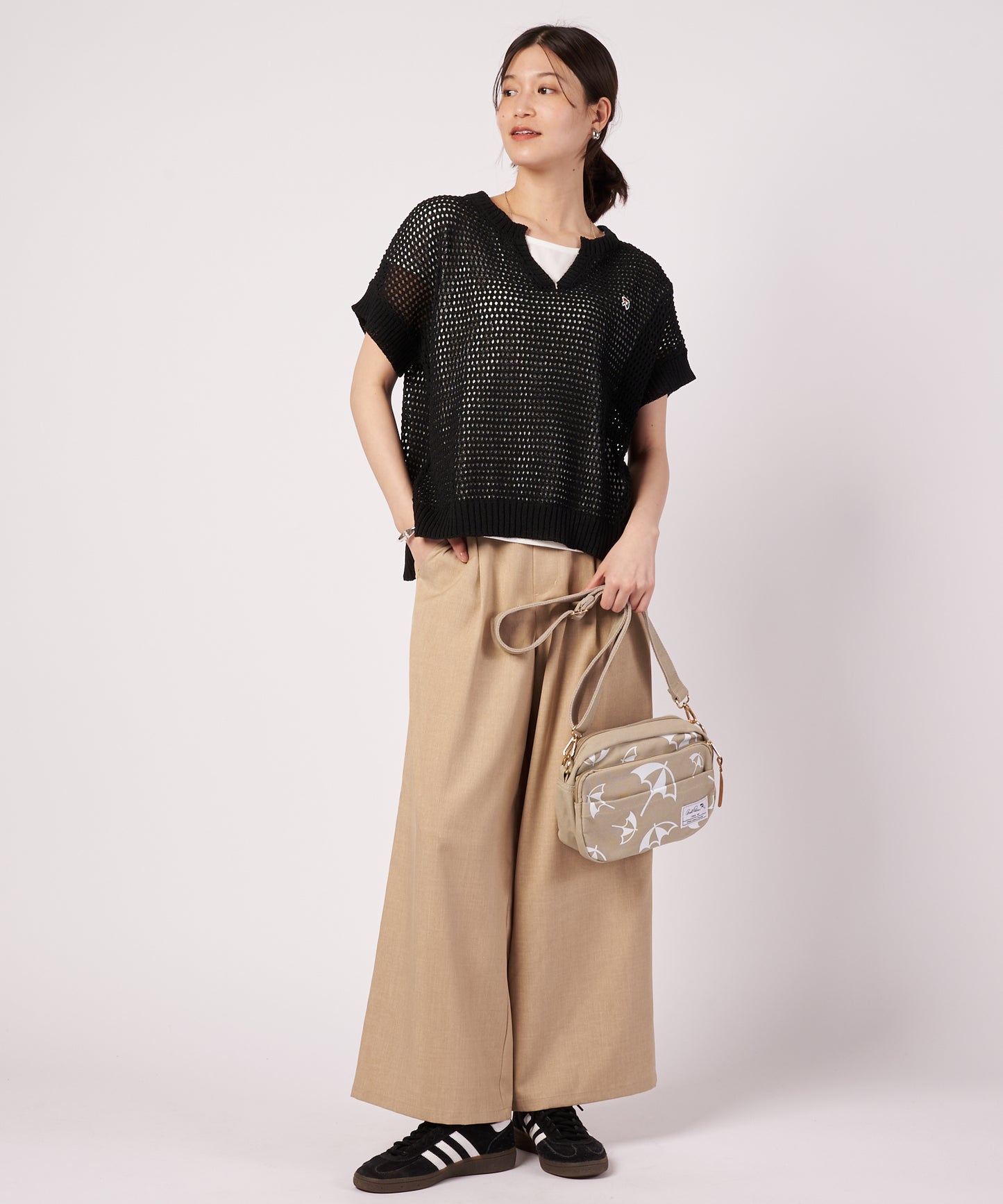 メッシュニット プルオーバー + レイヤードT セット