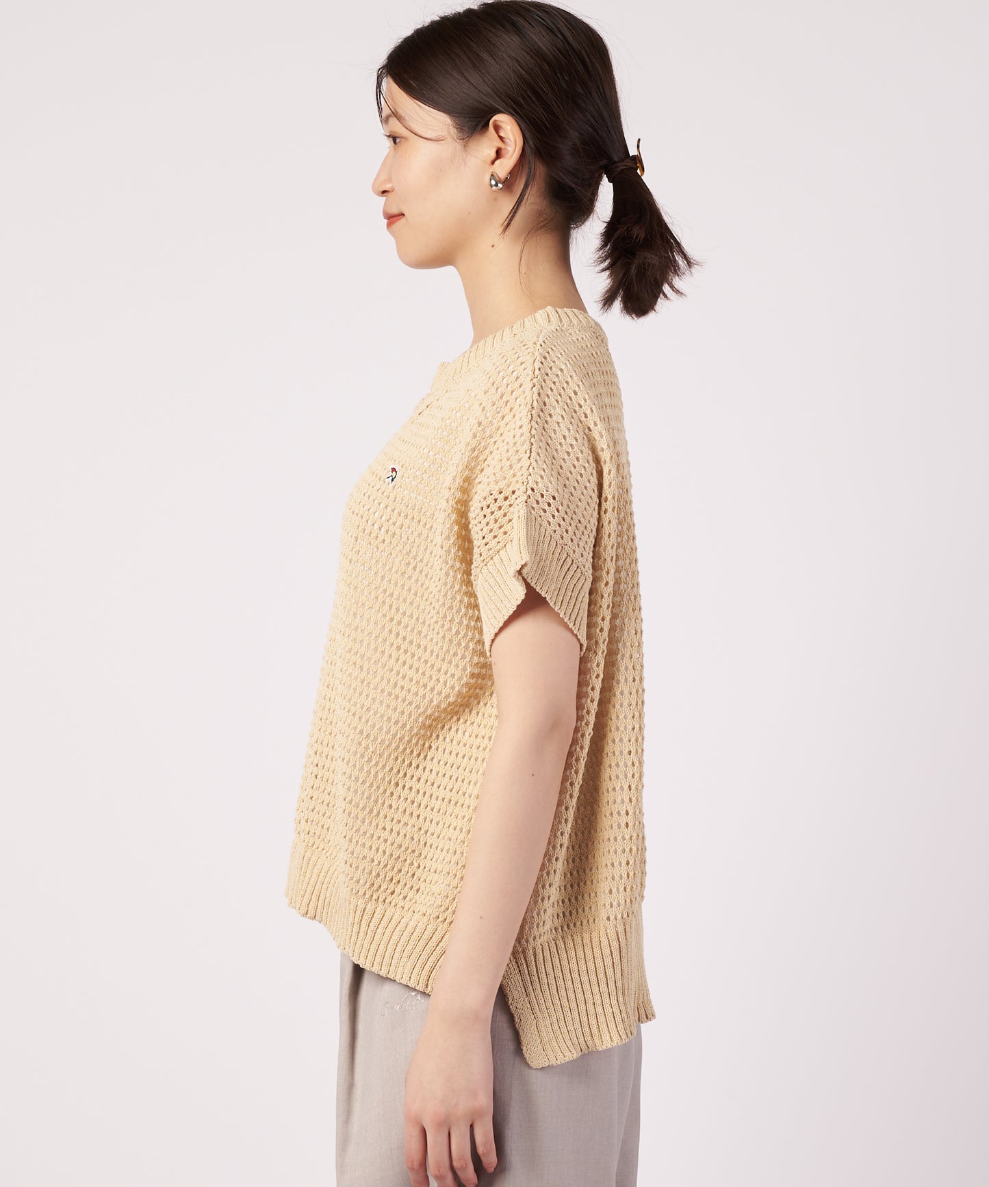 メッシュニット プルオーバー + レイヤードT セット