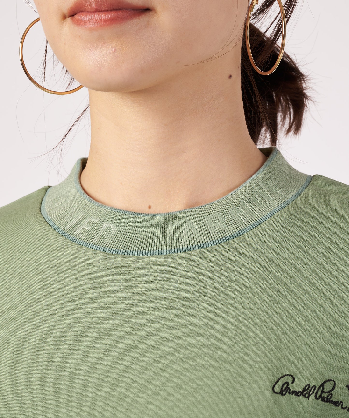 シルキーポンチ 衿ロゴ カットワンピース