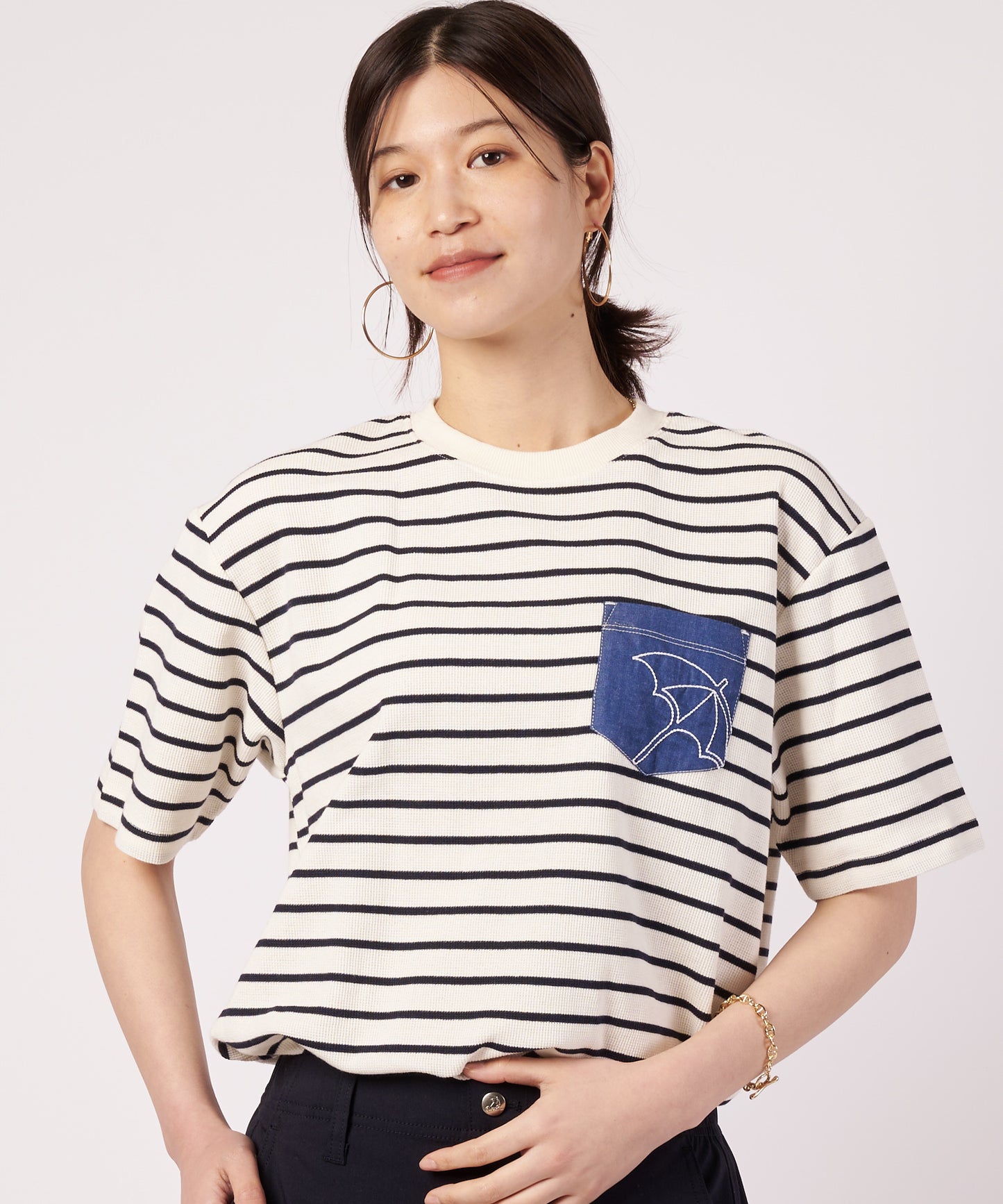 シェア サーフニット 異素材ポケットTシャツ
